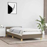 Maison Chic Posteljni okvir - Enojna postelja - Postelja za odrasle z vzglavjem brez vzmetnice taupe 90x190cm blago, (21697035) | Shoptok.si