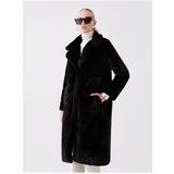 LC Waikiki Women's Jacket Collar Plain Fur Coat