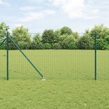 vidaXL euro ograja z 7 vtiči 1,4x10 m pozinkana jeklena zelena | Shoptok.si