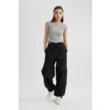 Defacto cargo Jogger High Waist Lace-Up Ankle Length Jean Washed Trousers Cene