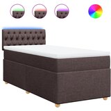 vidaXL Box spring postelja z vzmetnico temno rjava 100x200 cm blago, (21291812) Cene
