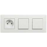  Legrand-Dvostruki jednopolni prekidač br. 1 i utičnica domo 250V/16A sa belim ramom NILOE STEP Cene