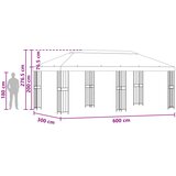 Paviljon s bočnim stranama 6 x 3 m Narančasta Poliester i čelik | shoptok.hr