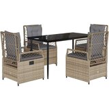  5-dijelni vrtni blagovaonski set od poliratana s jastucima bež | shoptok.hr