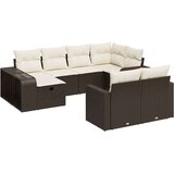 vidaXL 10-dijelni set vrtnih sofa od poliratana s jastucima smeđi | shoptok.hr