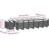 vidaXL 17-dijelni vrtni blagovaonski set s jastucima svijetlosivi | shoptok.hr