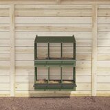 vidaXL Piščančja gnezdilnica s 6 predali olivno zelena kovina | Shoptok.si