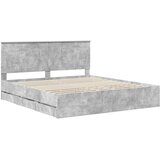  Krevetna konstrukcija s ladicama Betonski sivi 200 x 200 cm | Eponuda.com