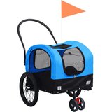  2-u-1 prikolica za bicikl i kolica za kućne ljubimce plavo-crna | shoptok.hr