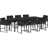 vidaXL Vrtni set za objed 9 pcs Crna poliratan Cijene