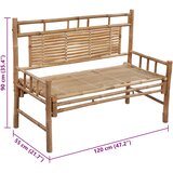  Vrtna klupa s jastukom 120 cm od bambusa | shoptok.hr