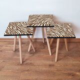 Hanah home 3Shp150 - brown brownwhite nesting table (3 pieces) | ePonuda.com