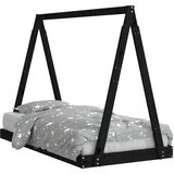  Okvir za dječji krevet crni 80 x 160 cm od masivne borovine | shoptok.hr