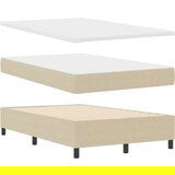 Box Spring Krevet s Madracem &amp LED Svjetlom Bež 120x200 cm Pamučna Tkanina | shoptok.hr