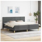 vidaXL Okvir kreveta s madracem Tamnosiva 180 x 200 cm Tkanina - Tamno siva 180 x 200 cm | shoptok.hr