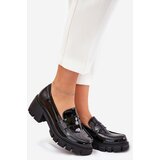 Boto Lacquered Women's Half Shoes On Chunky Heel Black Felonith | shoptok.hr