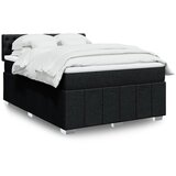 vidaXL Box spring postelja z vzmetnico črna 140x200 cm blago | Shoptok.si