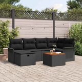  Sjedeća garnitura za vrt 7 kom. Crna poliratan 242,5 x 132,5 x 85 cm | shoptok.hr