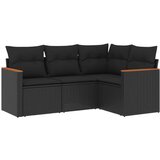  4-dijelni set vrtnih sofa od poliratana s jastucima crni | shoptok.hr
