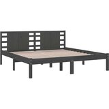  Okvir za krevet od masivne borovine sivi 200 x 200 cm | shoptok.hr