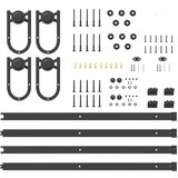  Komplet opreme za drsna vrata 366 cm jeklo črne barve, (22046911) | Shoptok.si