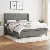The Living Store Box spring postelja z vzmetnico temno siva 160x200 cm blago - Box Spring Postelja, (21503659) Cene