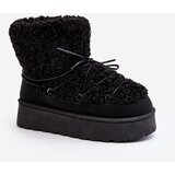Kesi Women's lace-up snow boots with thick soles, black Loso | Shoptok.si