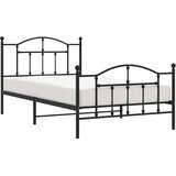  Metalni okvir kreveta uzglavlje i podnožje crni 100x200 cm | shoptok.hr