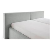 Meise Möbel Siva oblazinjena zakonska postelja s prostorom za shranjevanje z letvenim dnom 160x200 cm Cube – | Shoptok.si