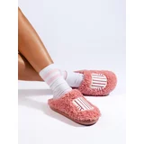 SHELOVET Women's pink fur slippers