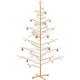 vidaXL Leseno božično drevo z stojalom Naravna 210 cm Trdna borovina | Shoptok.si