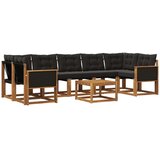 vidaXL Zunanja garnitura za sedenje z blazino 8 pcs Naravna in črna, (5000273256) | Shoptok.si