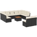  12-dijelni set vrtnih sofa od poliratana s jastucima crni | shoptok.hr