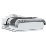 vidaXL Okvir za krevet s LED svjetlima bijeli 120 x 190 cm drveni Cijene