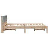  Okvir kreveta s uzglavljem Smeđa i svijetlo siva 150 x 200 cm | shoptok.hr