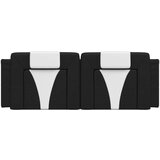 vidaXL Vzglavna stranica črna in bela 152 cm umetno usnje, (21112443) | Shoptok.si