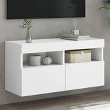 Maison Chic Stenska TV omarica - TV stojalo - Televizijska omarica z LED lučkami bela 80x30x40 cm, (21699971) | Shoptok.si