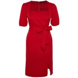 Trendyol Curve Plus Size Dress - Red - Bodycon Cene
