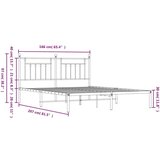 Metalni okvir za krevet s uzglavljem bijeli 160x200 cm | shoptok.hr