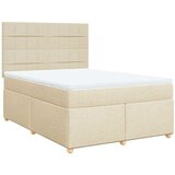 Krevet s oprugama i madracem krem 140 x 190 cm od tkanine | shoptok.hr