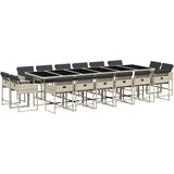 vidaXL 17-dijelni vrtni blagovaonski set s jastucima svijetlosivi | shoptok.hr