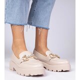 D/CEO marka niezdefiniowana Beige elegant moccasins with rhinestones Zelda | ePonuda.com
