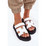 Zazoo Lacquered Women's Sandals Made Of Natural Leather On Platform White 40440 | shoptok.hr