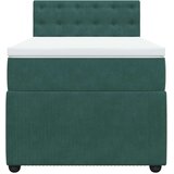 vidaXL Box spring postelja z vzmetnico temno zelena 100x200 cm žamet, (21306939) | Shoptok.si