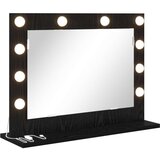  Ogledalo s LED svjetlima Crni hrast 60x45x18 cm | shoptok.hr