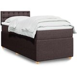 Krevet s oprugama i madracem tamnosmeđi 100 x 200 cm od tkanine | shoptok.hr