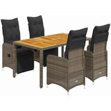  5-dijelni vrtni bistro set od poliratana s jastucima sivi | shoptok.hr