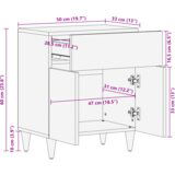 vidaXL Noćni ormarići s ladicama Smeđa Trska i čvrsto drvo manga | shoptok.hr