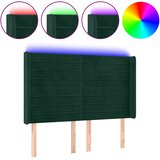  LED uzglavlje tamnozeleno 147x16x118/128 cm baršunasto | shoptok.hr