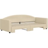  Dnevni krevet na razvlačenje krem 90 x 200 cm od tkanine | shoptok.hr